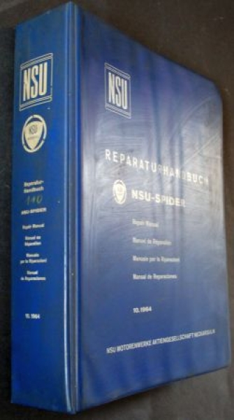 NSU Wankel Spider 1964 Repairmanual in original file (7301)